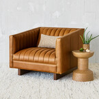 Fauteuil de cuir Wallace par Gus* Modern