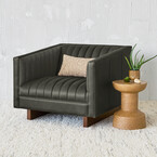 Fauteuil de cuir Wallace par Gus* Modern