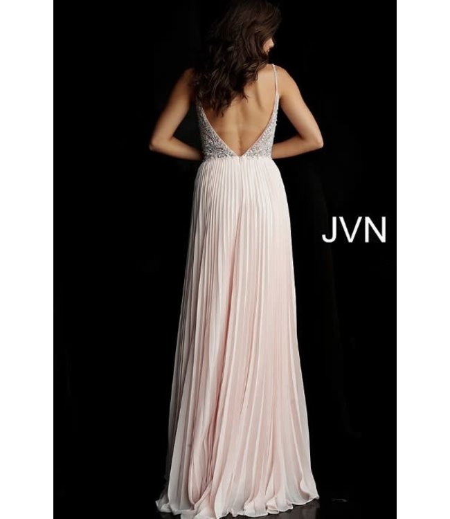 68343 Robe fluide à haut perlé et bas plissé