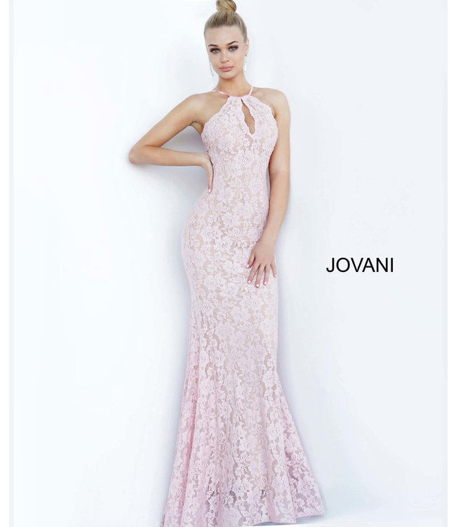 68431 Robe ajustée en dentelle à col haut