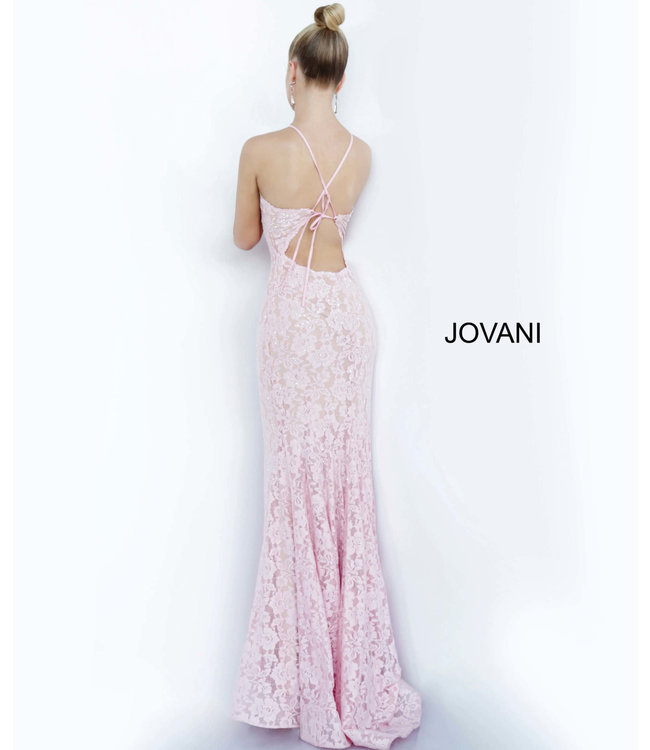 68431 Robe ajustée en dentelle à col haut