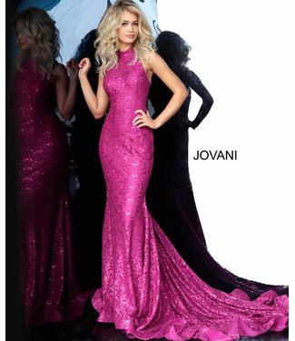 3559 Robe ajustée à col haut en dentelle scintillante