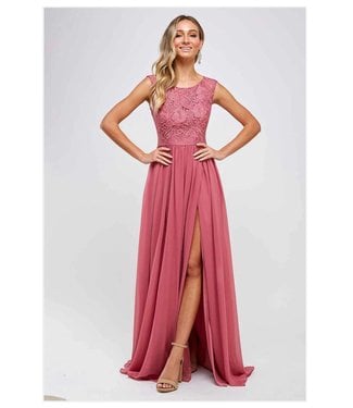 283 Robe en chiffon et dentelle