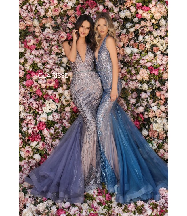 8128 Robe sirène décolleté