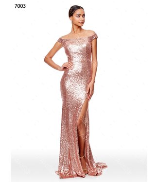 7003 Robe ajustée en paillette