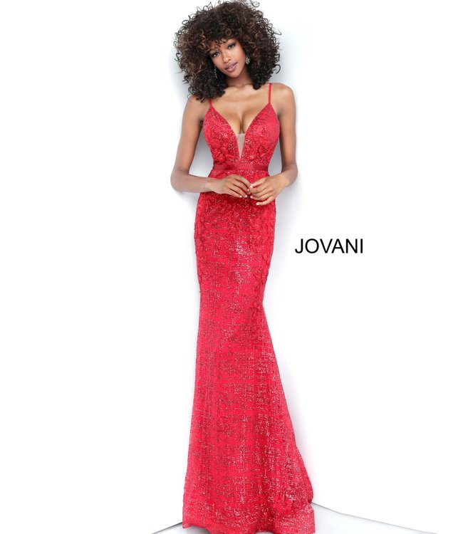 62517 Robe ajustée scintillante à appliques