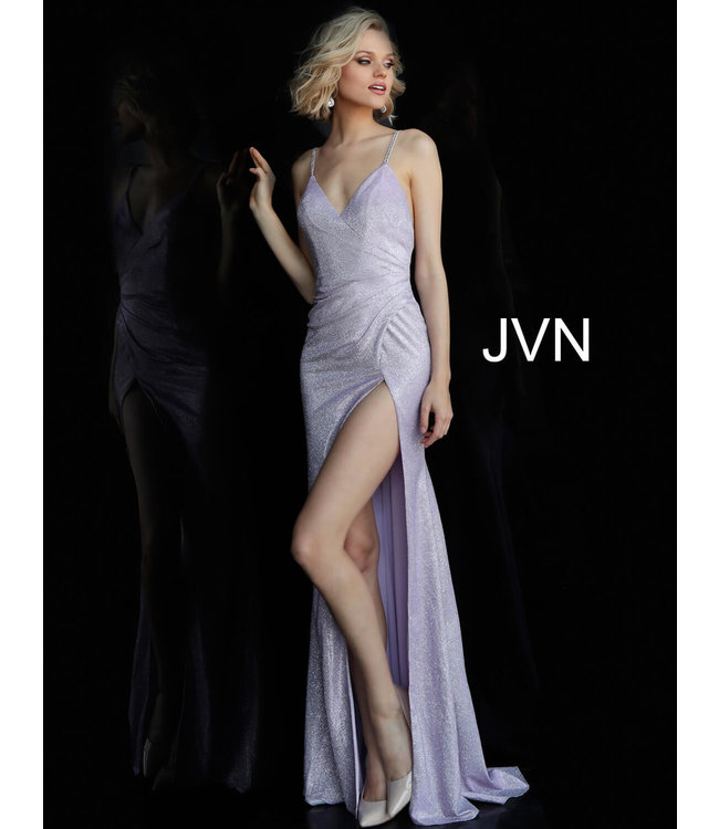 67102 Robe ajustée scintillante drapée
