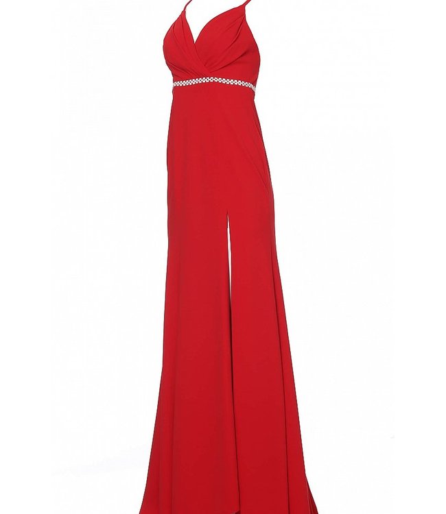 02713 Robe ajustée à ceinture perlée