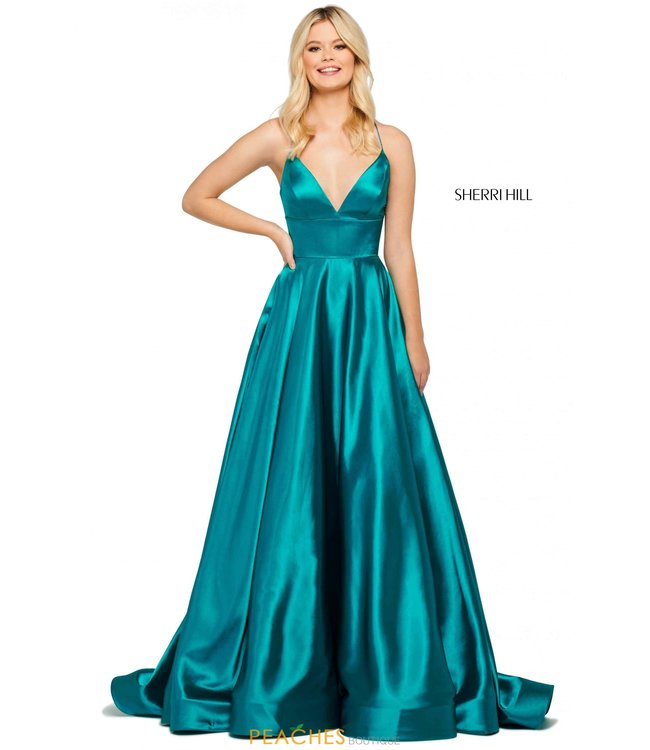 Sherri Hill 53885 Robe En Satin Avec Dos Lacé