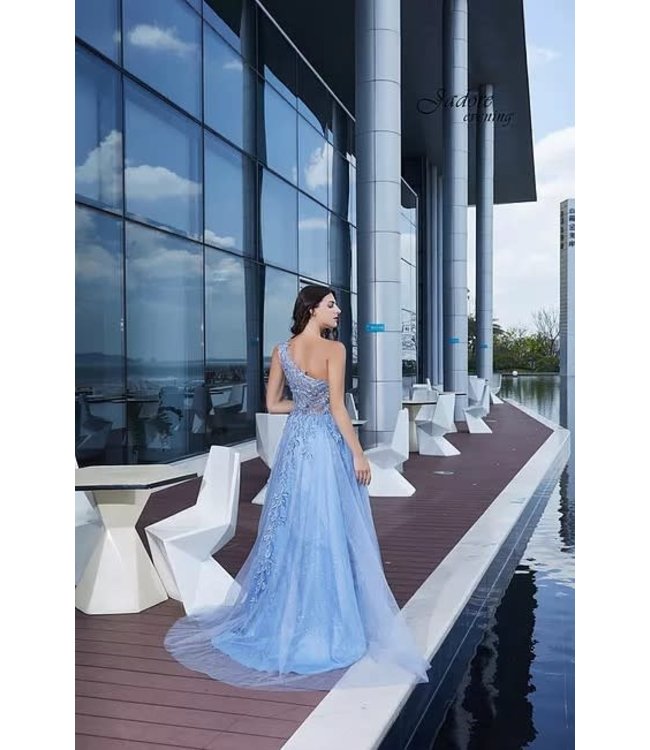 J20022 Dove Robe en A avec dentelle