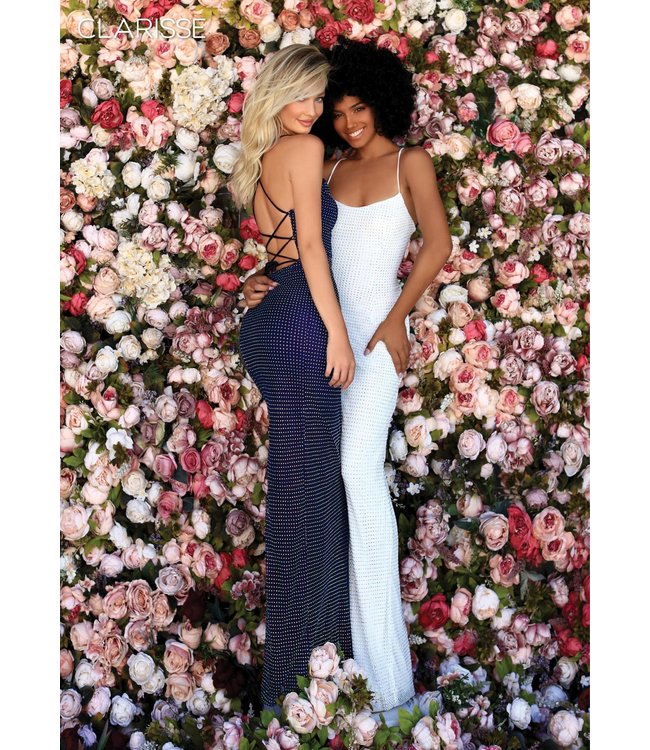 800255 Navy Ajustée avec dos lacé