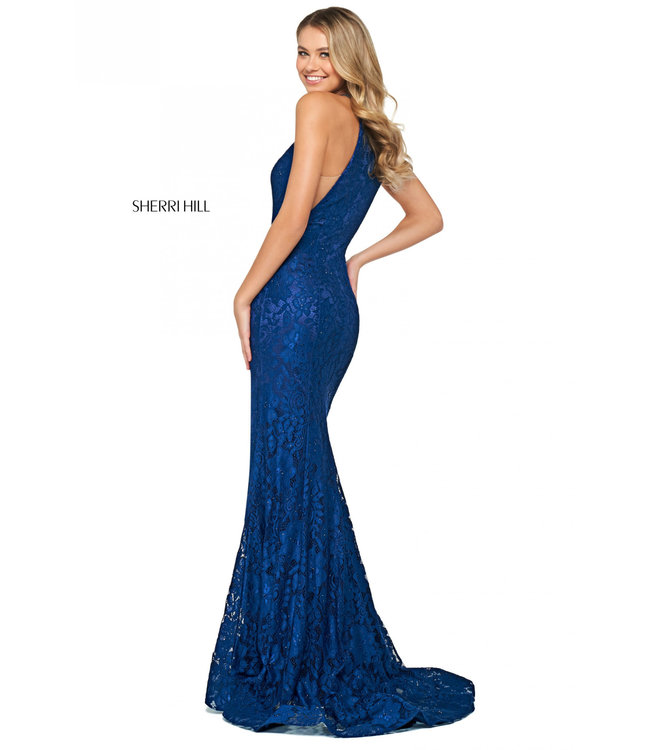 53361 Robe Ajustée En Dentelle Navy