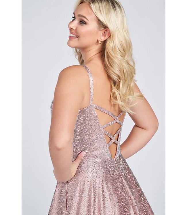 122015 Dusty Rose / Silver bustier en coeur