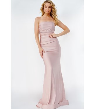 Jovani 09839 Robe Ajustée À Effet Satiné Mauve