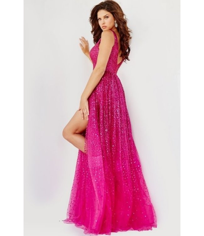 22391 Robe En A Scintillante Fuchsia