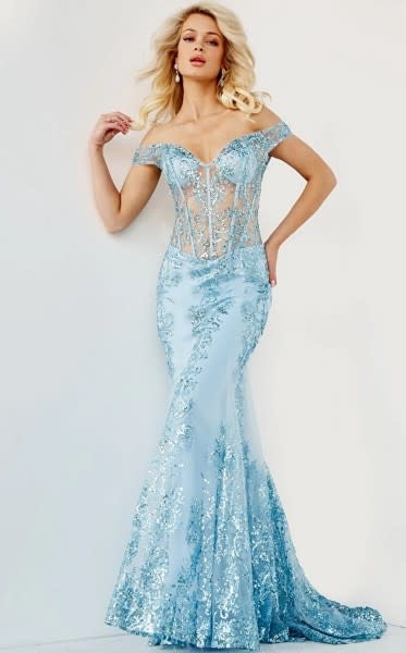 06369 Robe Corset Bleu Pâle Mirage