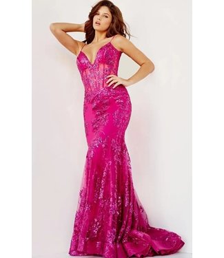 3675 Robe Corset Coupe Sirène Berry