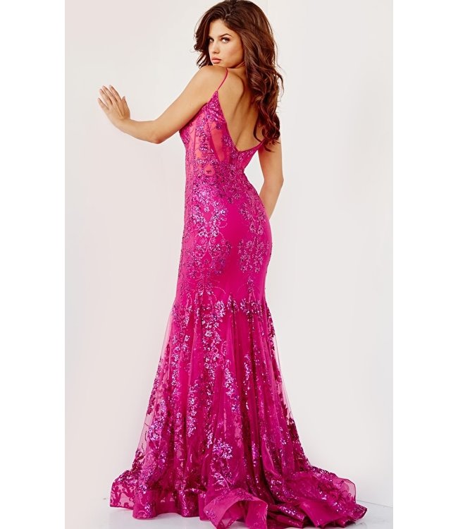 3675 Robe Corset Coupe Sirène Berry