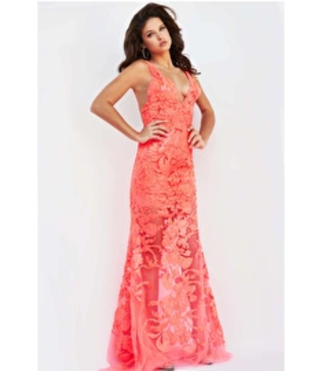 60283 Robe Ajustée Avec Décolleté Tangerine