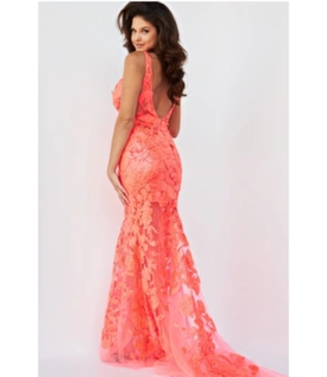 60283 Robe Ajustée Avec Décolleté Tangerine