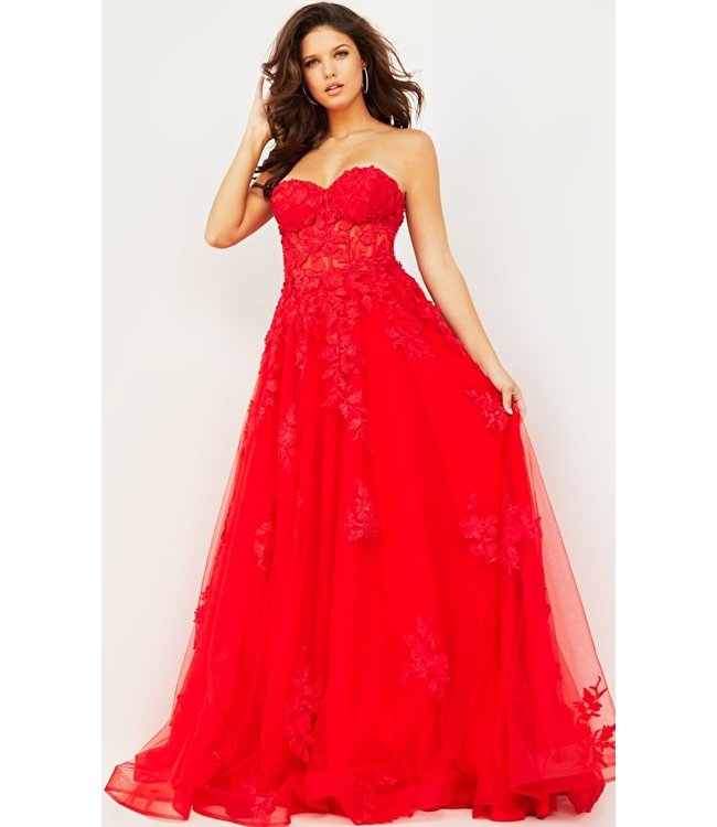 Jovani 07901 Robe Rouge À Corset