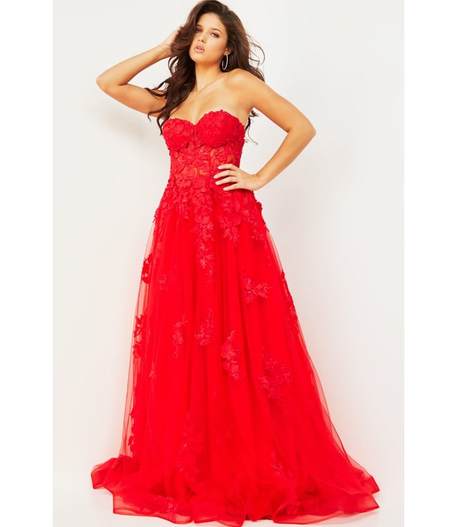 07901 Robe Rouge À Corset