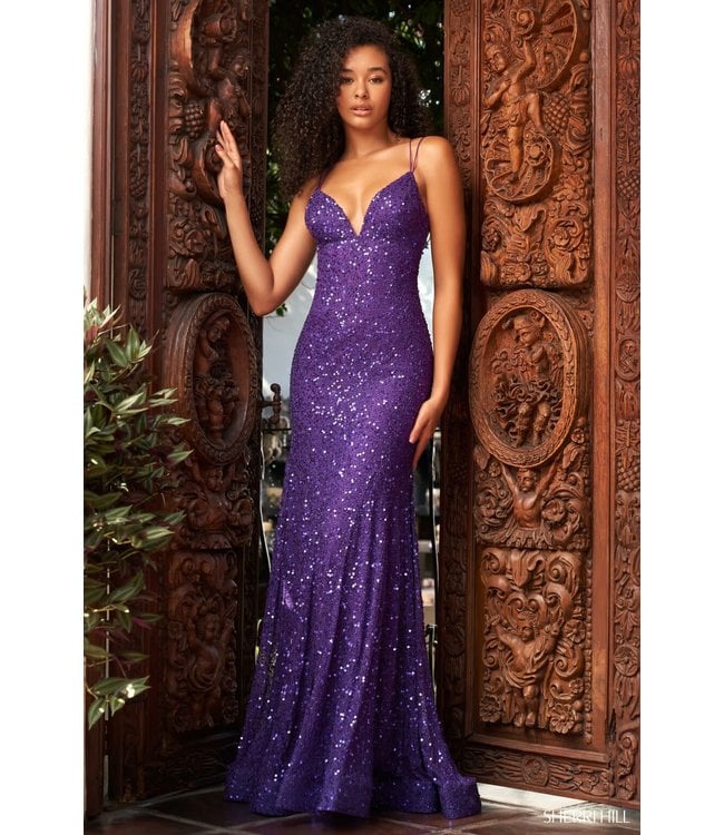 Sherri Hill 54887 Robe Mauve Brillante