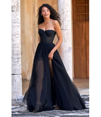 Sherri Hill 54326 Robe À Corset En Tulle Noire