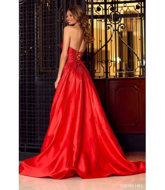 55115 Robe Brillante Bustier Avec Fente Marine