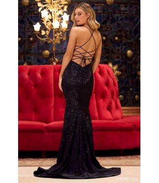 55124 Robe Brillante  Décolleté Noire