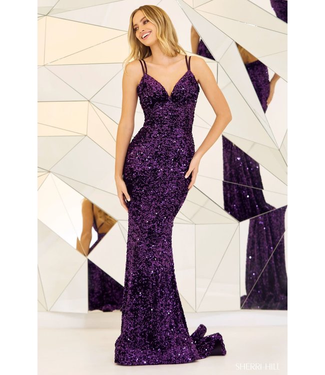 55135 Robe À Paillette Sirène Marine