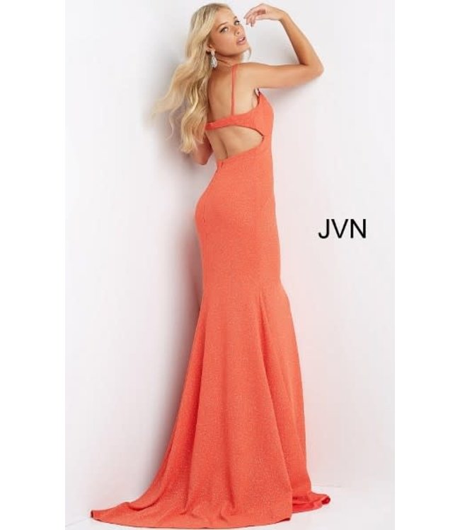 07344 Robe Décolleté Bretelle Spaghetti Orange