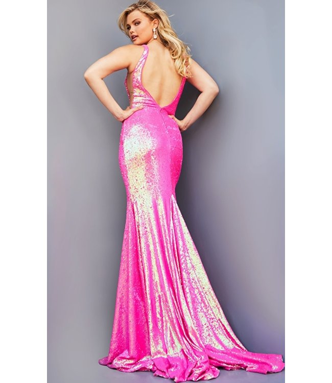 09113 Robe À Paillettes  Irred Fuchsia