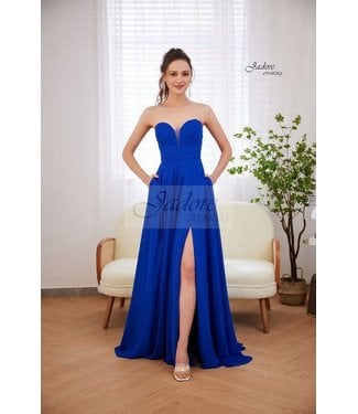 J21007 Robe  Bustier Bleu Cobalt