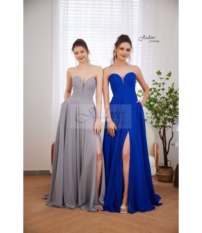 J21007 Robe  Bustier Bleu Cobalt