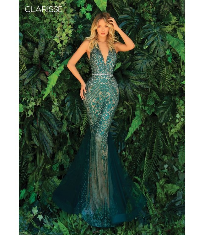 8128 Robe sirène décolleté