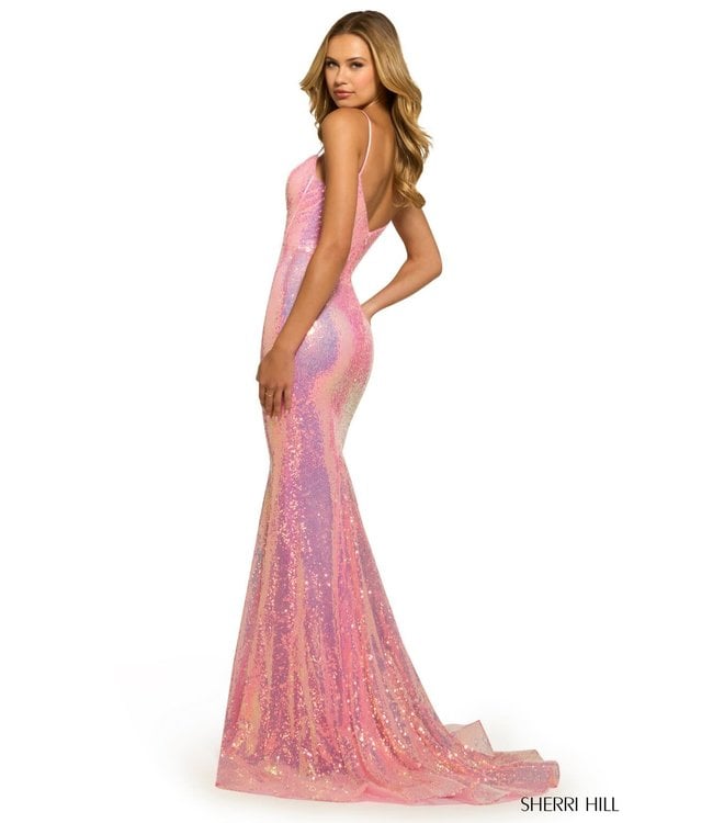 55522 Robe  Rose Corset Brillante