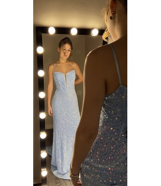 55344 Robe Bleu Poudre Scintillante