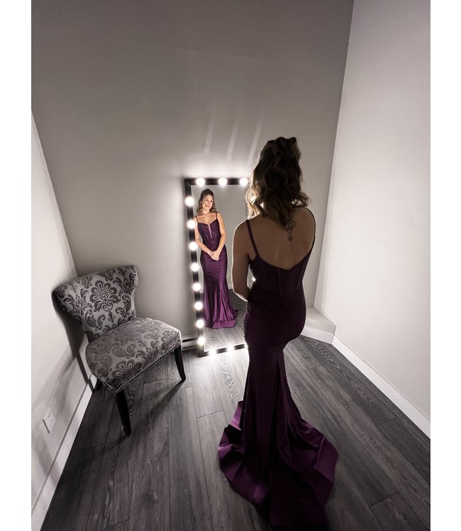 55519 Robe Plum  À Corset Scintillante