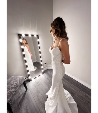 55519 Robe Ivoire À Corset Scintillante