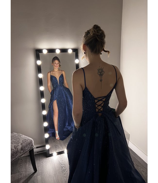 55505 Robe Marine Brillante en A