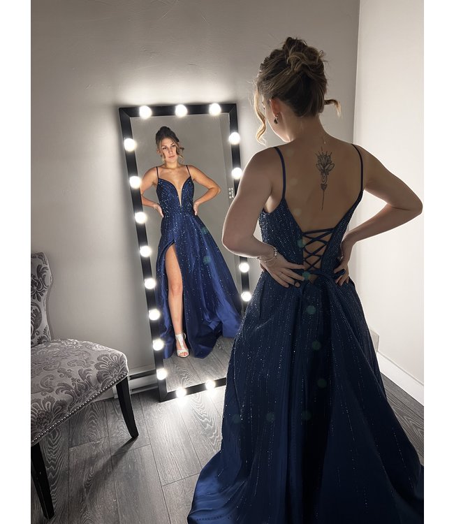 55505 Robe Marine Brillante en A