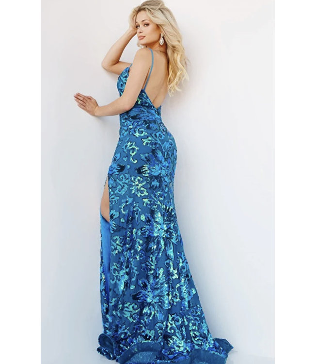 08459 Robe À Paillettes Royal