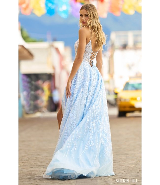 55521 Robe Corset En A Bleu Pâle