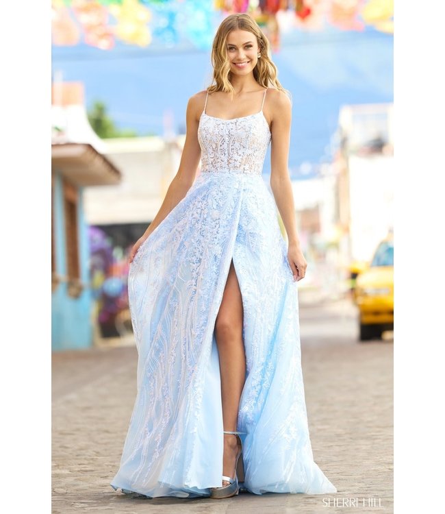 55521 Robe Corset En A Bleu Pâle