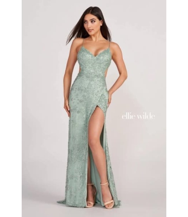 34046 Robe Scintillante Vert Sauge