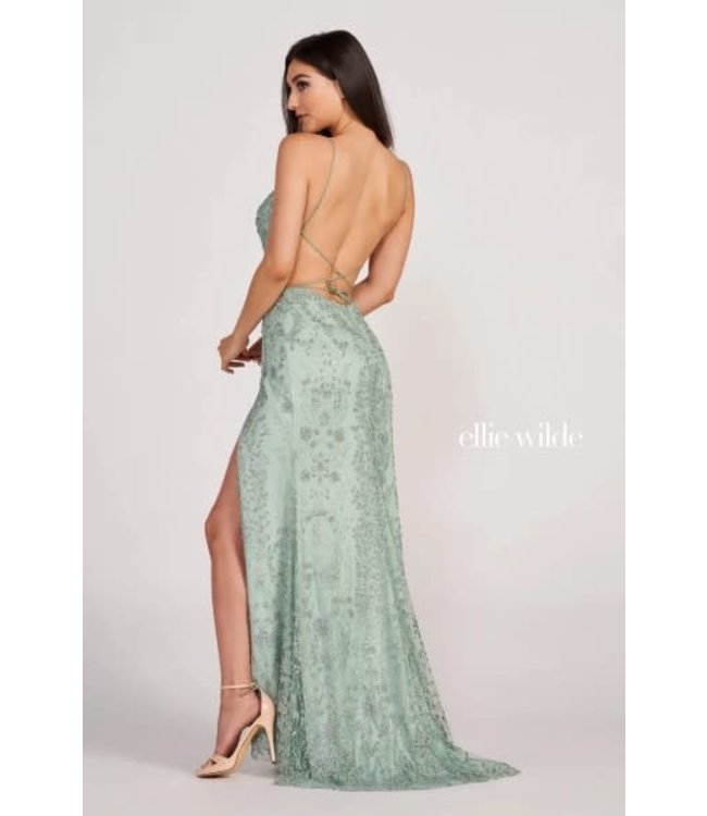 34046 Robe Scintillante Vert Sauge