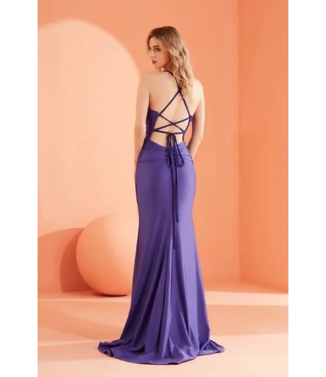 J22024 Robe Ajusté Royal