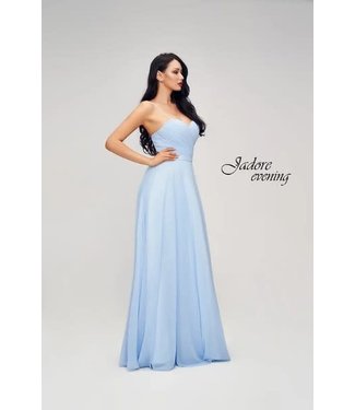 j17041 Robe Fluide Bleu Pâle