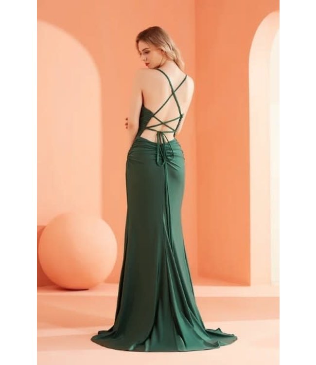 J22024 Robe Ajusté Émeraude